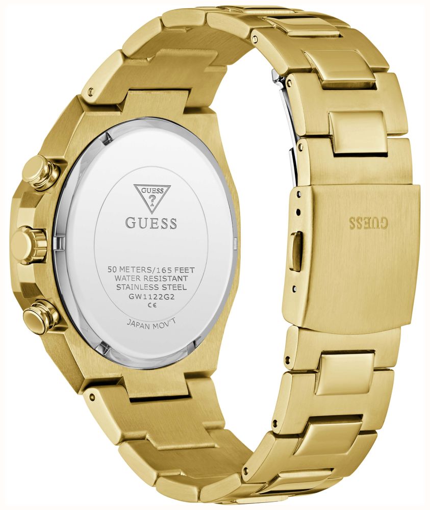 Guess Men's Blake Black Sunray Dial Gold-Tone Stainless Steel Bracelet GW1122G2 - alternate view 3