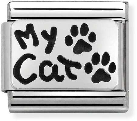 Nomination Classic Cat Oxidised Sterling Silver & Steel Charm 330102/36