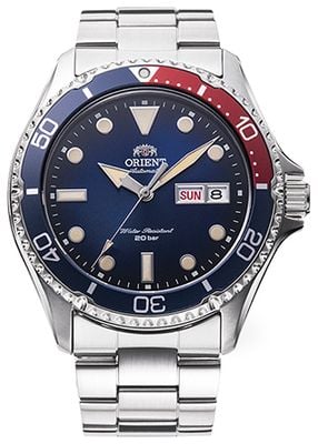 Orient Mako Vintage Day-Date Automatic (41.8mm) Blue Gradient Dial / Stainless Steel Bracelet RA-AA0812L39B