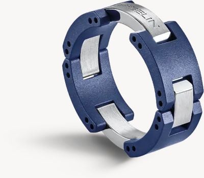 Herbelin Cap Camarat Ring - Blue Sandblasted Ceramic And Brushed Stainless Steel