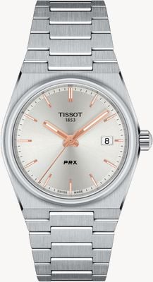 Tissot PRX Quartz (35mm) Silver Sunray Dial / Stainless Steel Bracelet T1372101103100