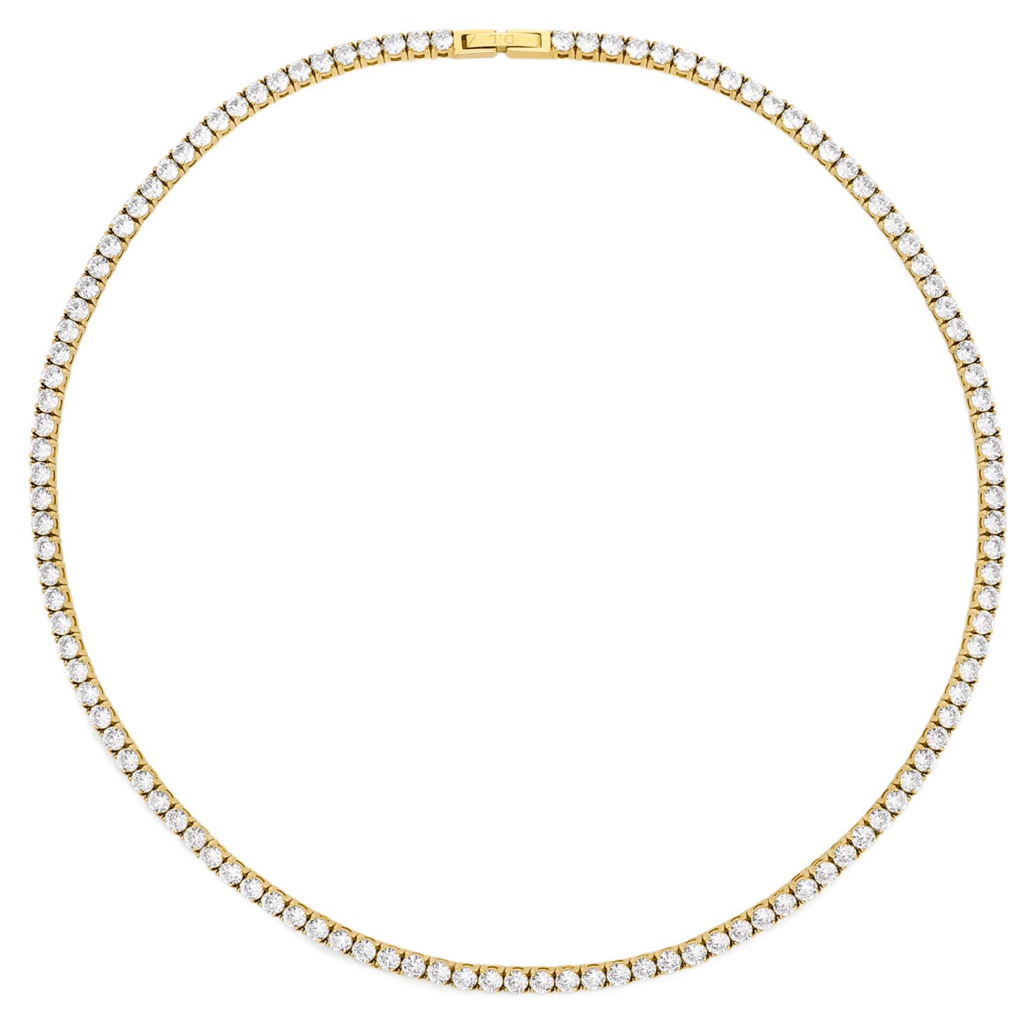 D.LOUISE SKN-36 Ladies Luxe Tennis Necklace CZ Gold 40cm Jewellery