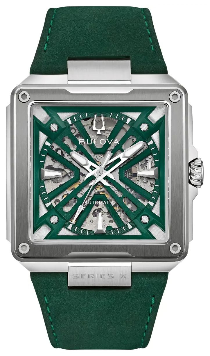 Bulova 98A343 Series X Automatic (41mm) Green Skeleton Dial Watch