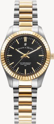 Jacques Du Manoir Inspiration Prime Quartz (31mm) Black Dial / Two-Tone Stainless Steel Bracelet JWL03906