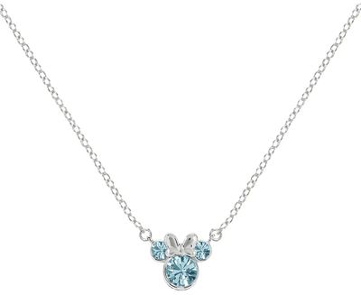 Disney Silver Cz Minne mouse Birthstone Necklace- March N905424SMARL-16.PH