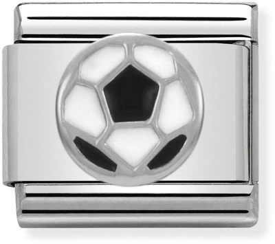 Nomination Classic SYMBOLS In Stainless Steel Enamel And Silver Sterling Silver Soccer Ball Charm 330202/13