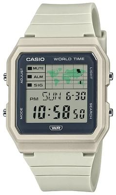 Casio World Map Multifunction (33.7mm) Digital Dial / White Bio-Based Resin Strap LF-30W-8AEF