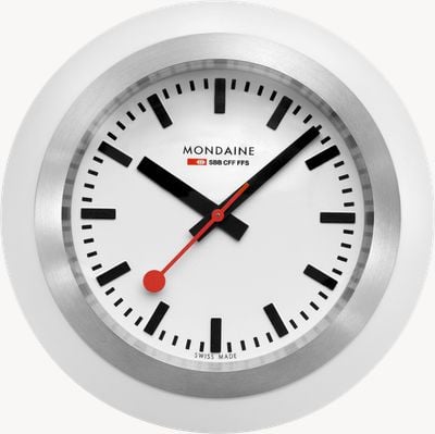 Mondaine Globe Clock (60mm) White Dial / Stainless Steel Case and White Silicone Base A660.30335.16SBA