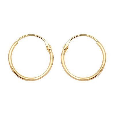 James Moore TH ES315 9ct Gold 9mm Hinged Sleeper Earrings Jewellery