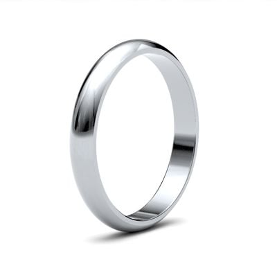 James Moore Wedding Ring  | 18ct White Gold | 3mm | Medium | Size D-Shape | AG_3GMD-18W AG_3GMD-18W