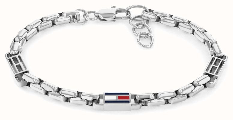 Tommy Hilfiger 3D Flag Metal Silver Chain Bracelet 2790674