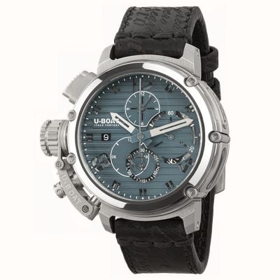 U-Boat Chimera Chronograph SS Blu Limited Edition (46mm) Blue Dial / Aged Black Leather Strap 9589