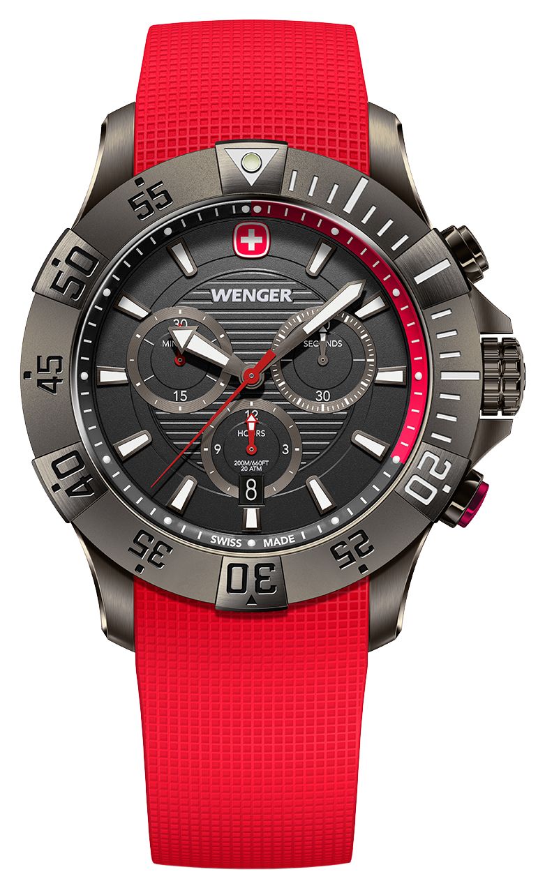 Wenger 01.0643.128 Seaforce Quartz Chronograph (43mm) Black Watch
