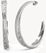 Guess Women's STYLISH GUESS Stainless Steel Hoop Earrings JUBE04585JWRHT/U