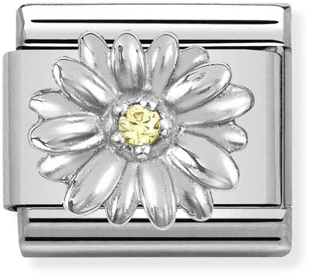 Nomination Composable CL Symbols Stainless Steel Silver 925 And Cubic Zirconia Daisy 330311/13