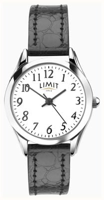 Limit Classic Quartz (26mm) White Dial / Black Croc Grain PU Leather Strap 6741