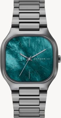 Skagen Mellem (40mm) Teal Mother-of-Pearl Dial / Gunmetal PVD Stainless Steel Bracelet SKW6954