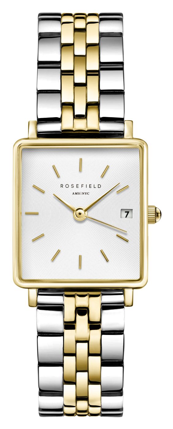 Rosefield QMWSSG-Q023 Boxy XS (22mm) White Dial / Two-Tone Watch