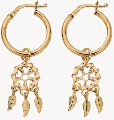 ChloBo Dream Catcher Hoop Earrings Gold Plated GEH3291