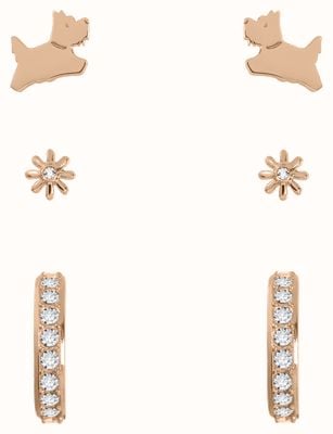 Radley Jewellery Baylis Road | Set of 3 Pairs of Earrings | Rose Gold Plated RYJ1306