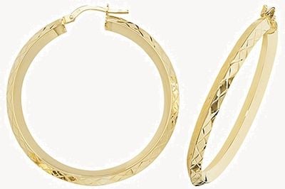 Treasure House 9k Yellow Gold Hinged Hoop Earrings 30 mm ER1018-30