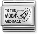 Nomination Classic To the Moon & Back Oxidised Sterling Silver & Steel Charm 330111/39