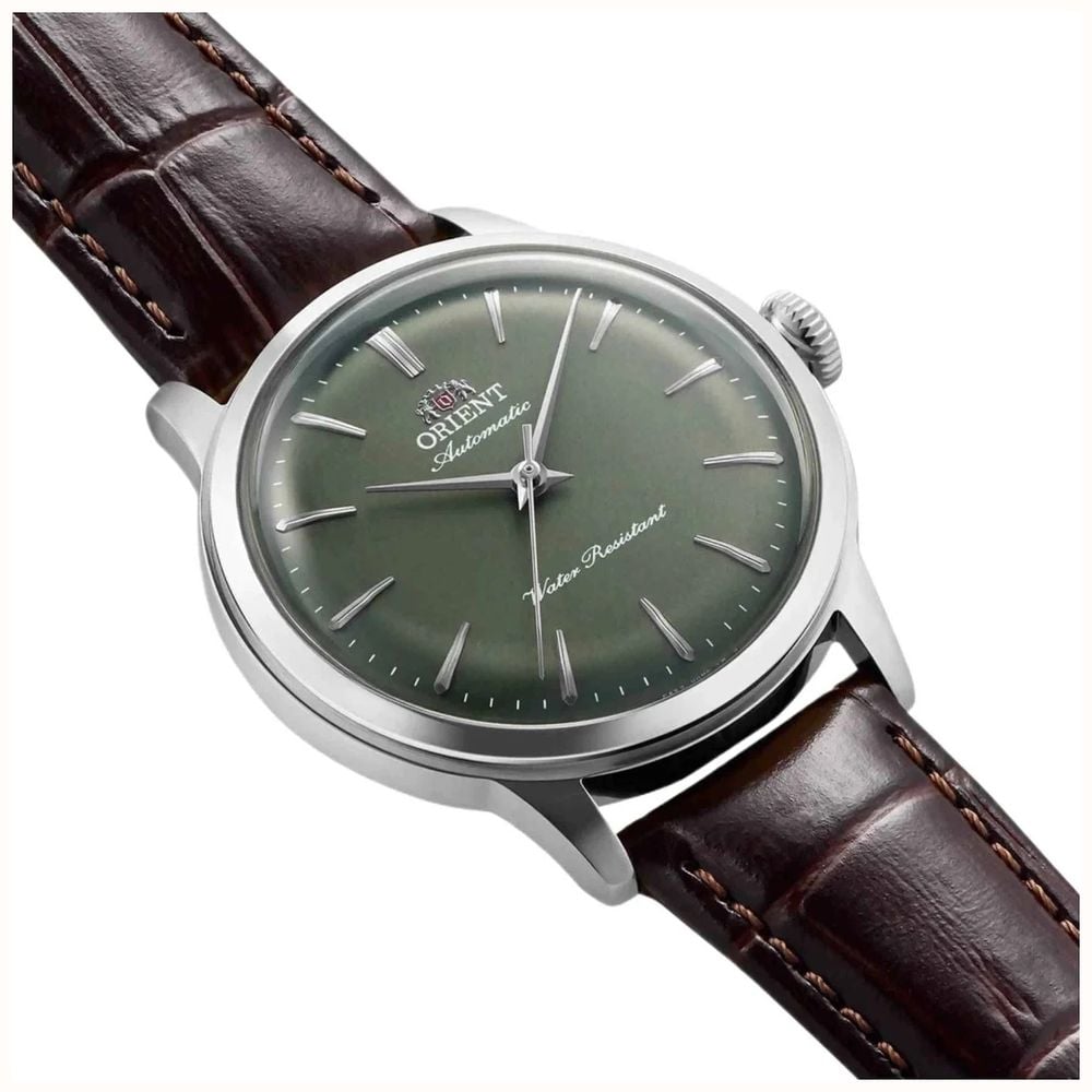 Orient Men's Automatic Green Dial Brown Leather Strap Domed Mineral Crystal RA-BB0102E30B - alternate view 2