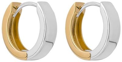 Gold Plated Two Tone Hugg Earrings E6246