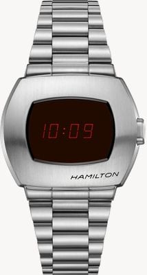 Hamilton American Classic PSR Digital Quartz (41mm) Black & Red Display / Stainless Steel Bracelet H52414130