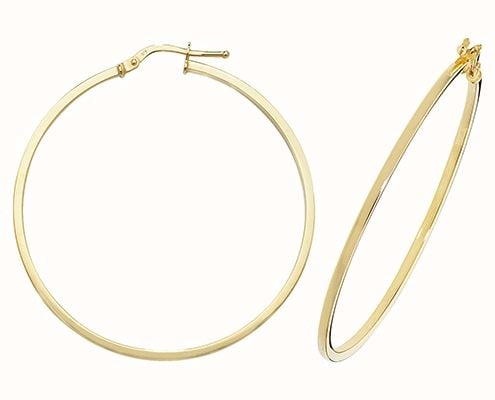 James Moore TH 9k Yellow Gold Hoop Earrings 40 mm ER1007-40