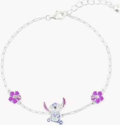 Disney Sterling Silver Pink and Blue Lilo & Stitch Bracelet B902414SL-65.PH
