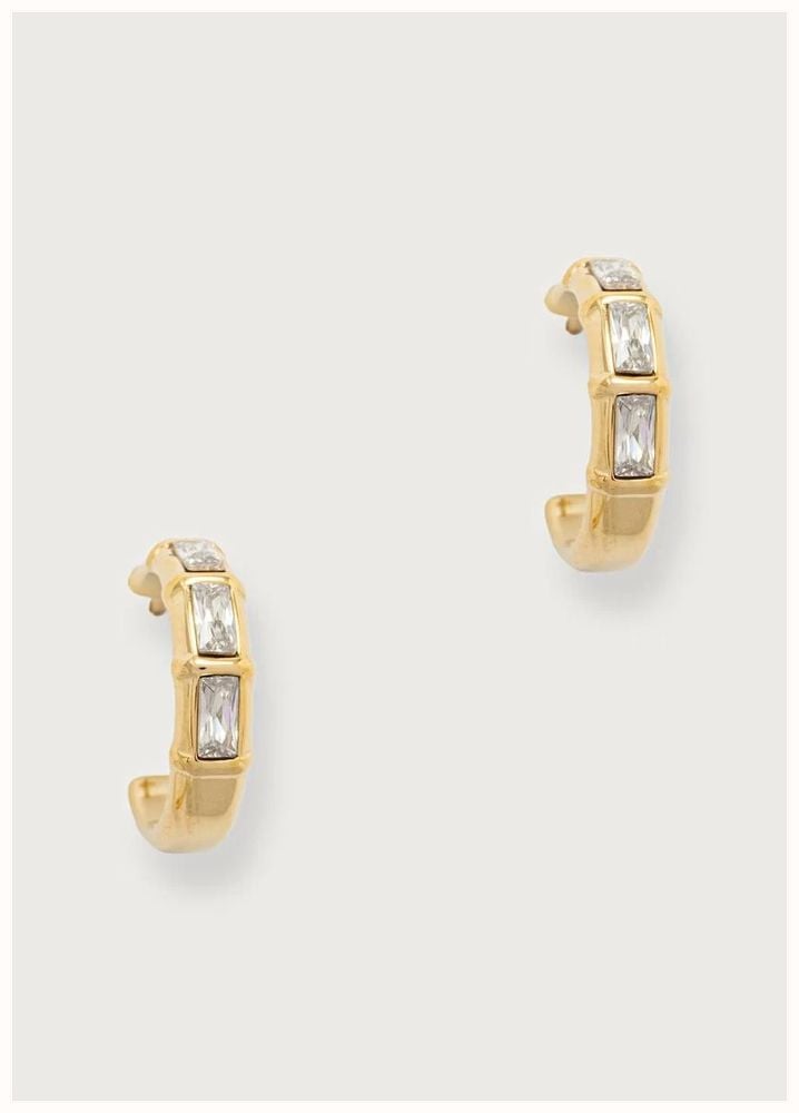 Guess Womens Gold Plated Stainless Steel LES BAGUETTES Earrings UBE06332YG - alternate view 3