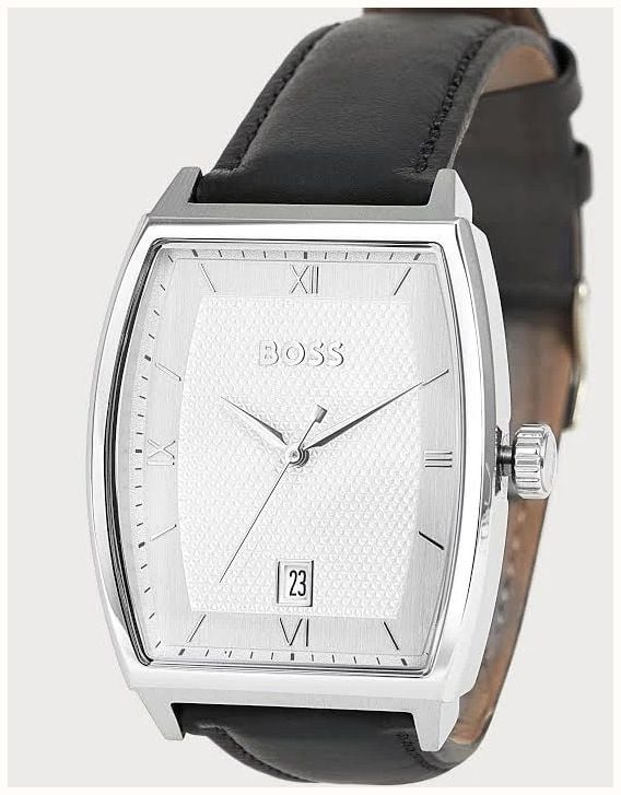 BOSS Men's 43mm Leather Strap White Dial Principle Ark 1514354 - alternate view 3