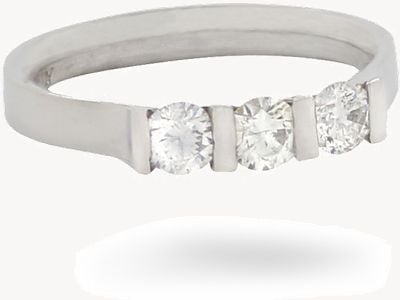 Platinum 3 Stone Tension Set Diamond Ring JM1401