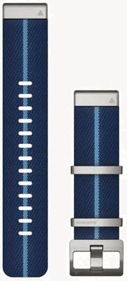 Garmin Quickfit® 22 MARQ Watch Strap Only - Striped Jacquard-weave Nylon Strap, Indigo 010-13225-10