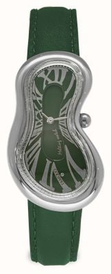 Exaequo Melting Watch Classic SS 316L (28mm) Green Dial / Green Flat Leather Strap EX 0001.0005