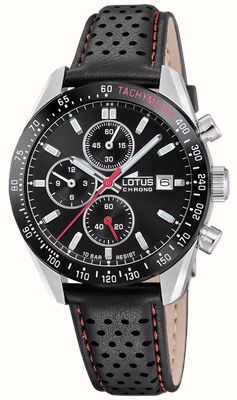 Lotus Sport Chronograph (39.5mm) Black Dial / Black Leather Strap L18995/8