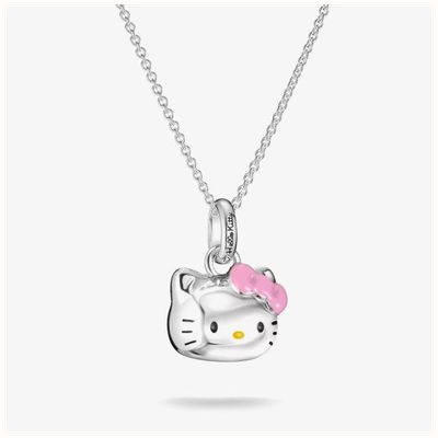 Thomas Sabo X Hello Kitty Pink Pendant Silver Necklace KE2392-M06-7-L45V