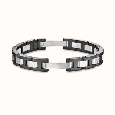 Herbelin Cap Camarat Bracelet - Black Sandblasted Ceramic And Brushed Stainless Steel - 10mm (Adjustable) BCC10CNAB