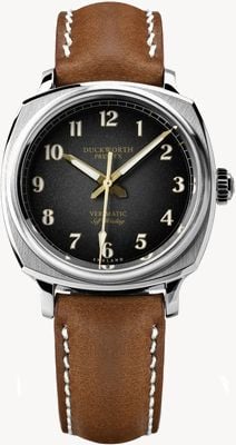 Duckworth Prestex Verimatic (39mm) Black Fumé Dial / Brown Horween Leather D891-01-B
