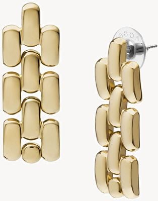 Fossil Women's Arden Gold-Tone Stainless Steel Drop Earrings JF04786710