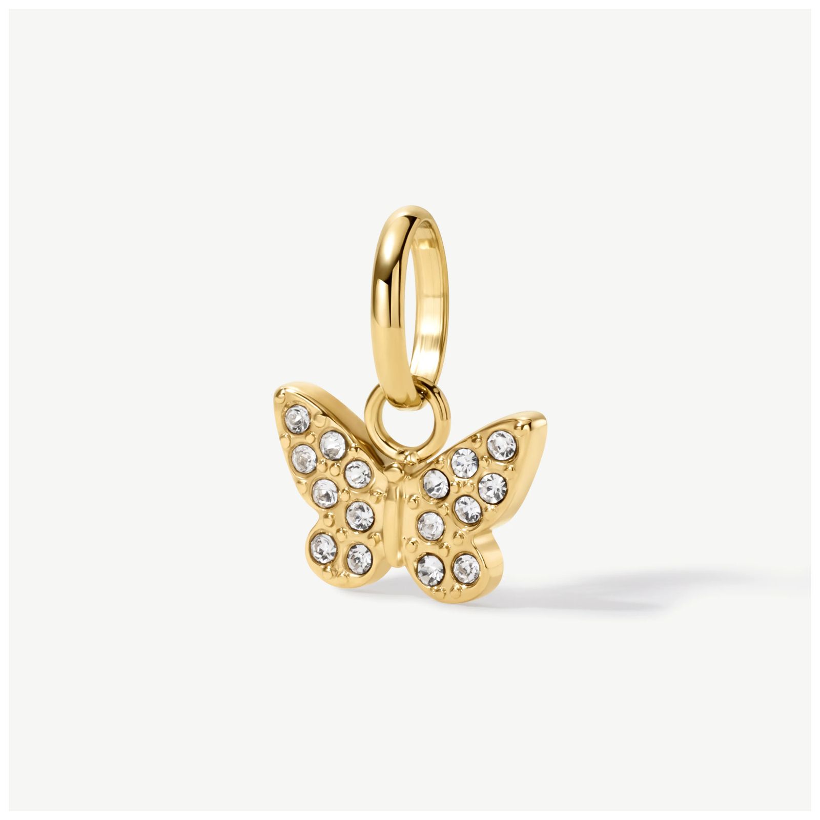 D.LOUISE CH-26 Gold Tone White Stone Mini Butterfly Charm Jewellery