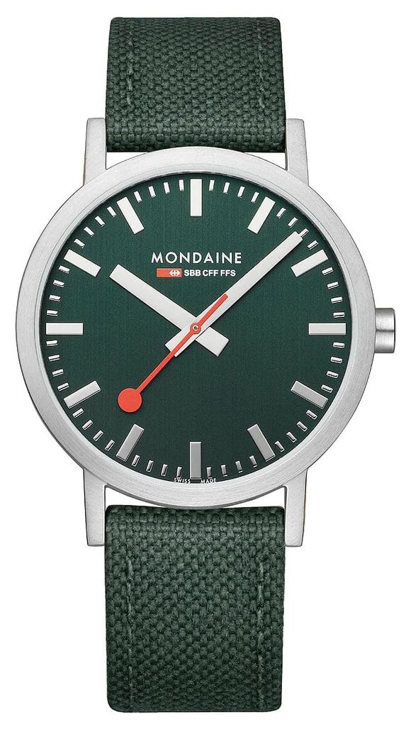 Mondaine A660.30360.60SBF Classic 40 Mm Forest Green Textile Watch