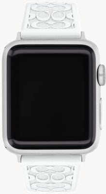 Coach Apple Watch Strap (38mm/40mm/41mm) White and Silver Silicone 14700210