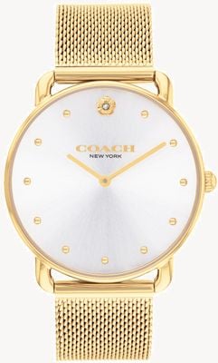 Coach Women's Elliot (36mm) Silver Dial / Gold-Tone Steel Mesh Bracelet 14504208