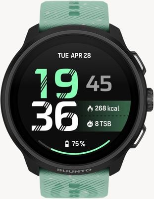 Suunto RUN 2 Lightweight AMOLED Running Watch - 64GB (46mm) Aloe Green - Silicone Watch SS051641000