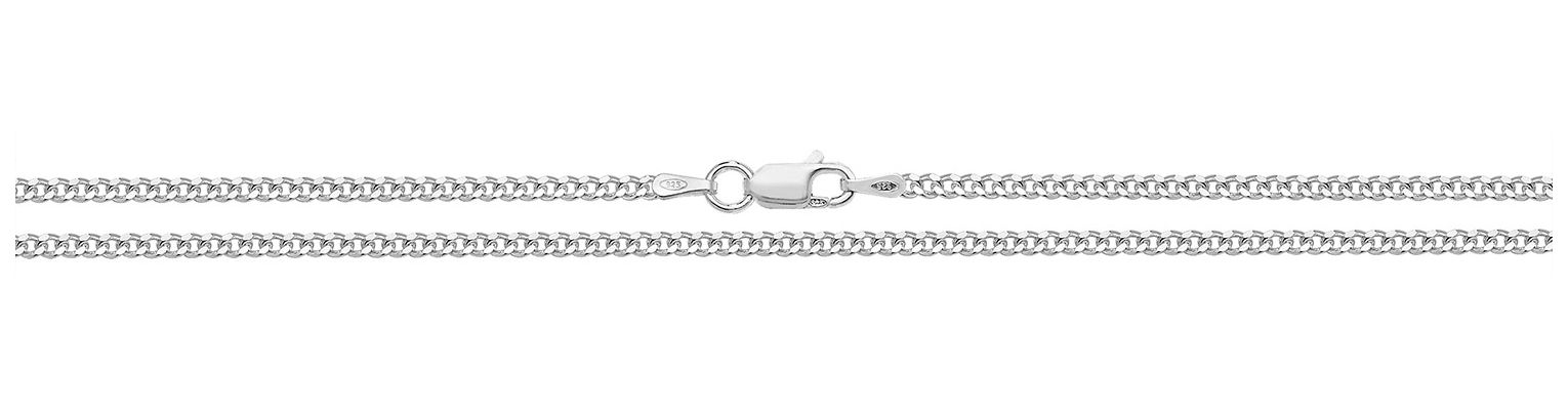 James Moore TH G1060/18 Unisex Silver Fine Curb Chain 18 Jewellery