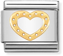 Nomination Classic Love Heart 18ct Gold & Steel Charm 030116/19