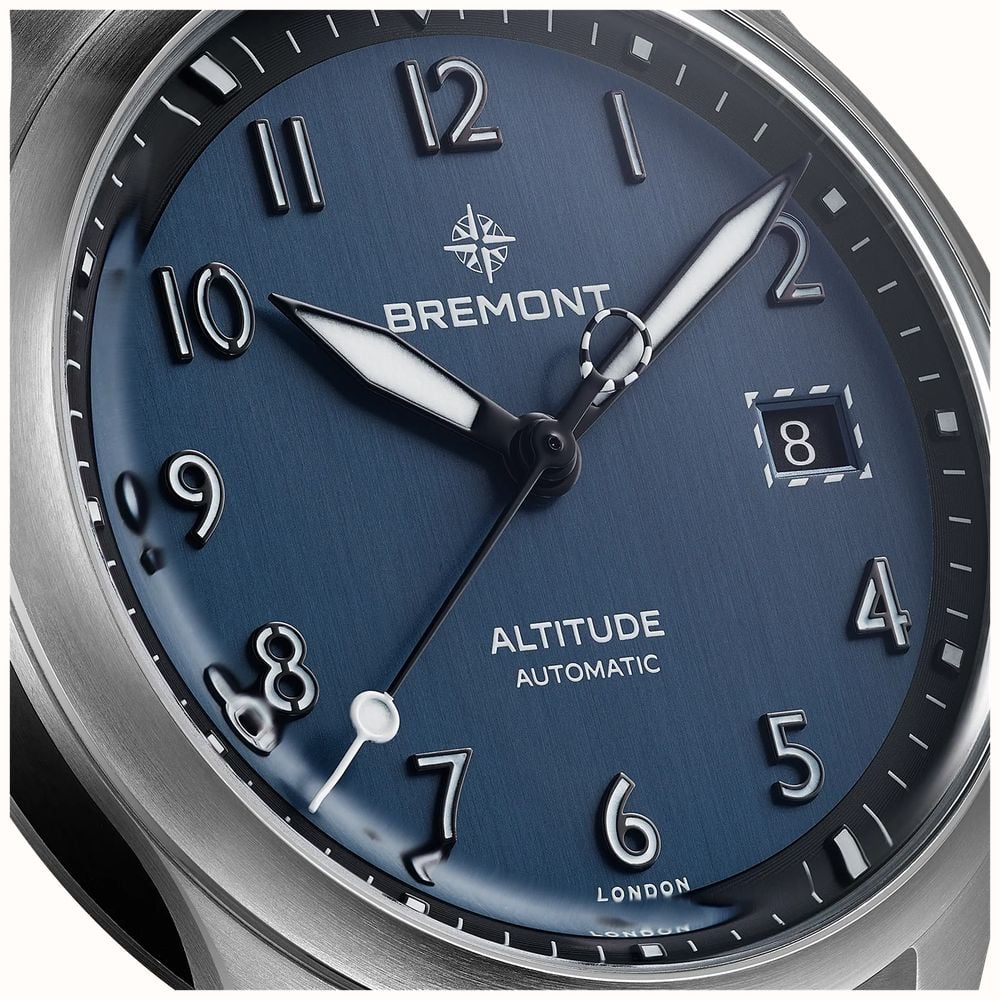 Bremont Altitude Date Automatic (39mm) Brushed Blue Galvanic Metal Dial / Stainless Steel Bracelet ALT39-DT-SS-BL-B - alternate view 4
