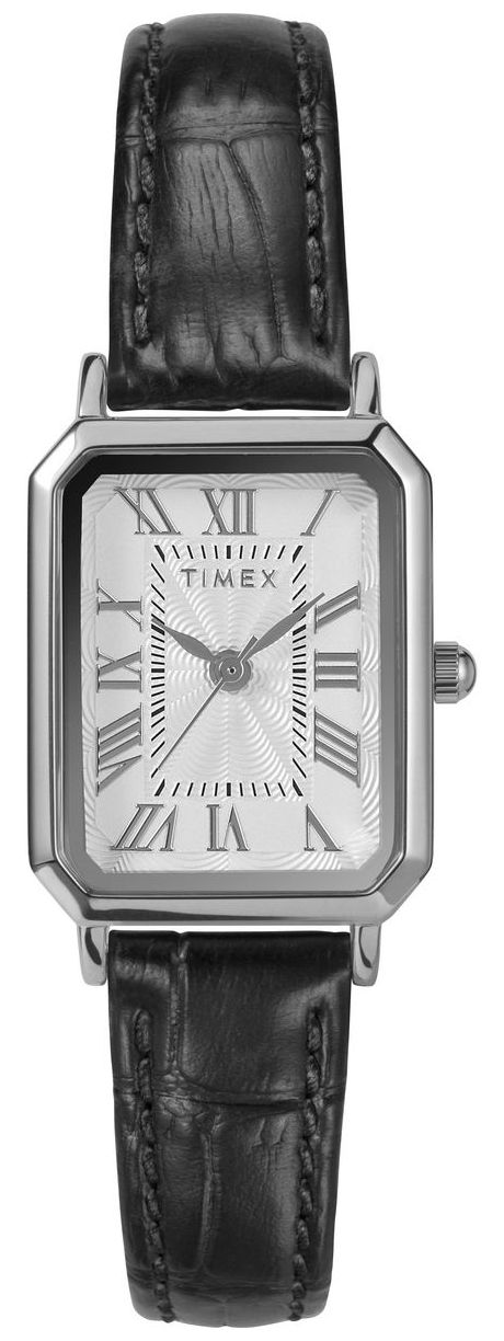 Timex TW2Y00800 Dress Rectangular (21mm) White Dial / Black Watch